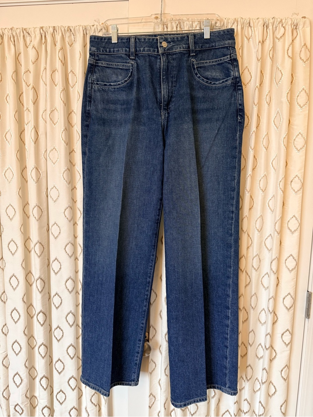 PAIGE Dark Blue Straight-Leg Jeans